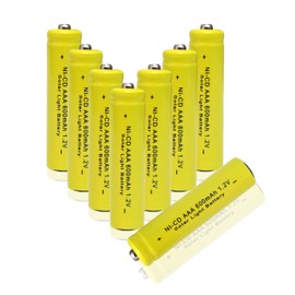 GLESOURCE NiCd AAA 1.2V 600mAh Triple A Rechargeable Batteries for Solar Light Solar Lamp Garden Light(8 PCS)