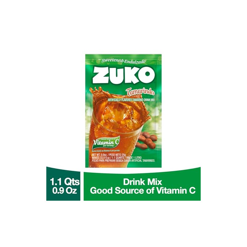 ZUKO Tamarind Instant Powder Drink, 24 Individual Bags 0.9 Oz,