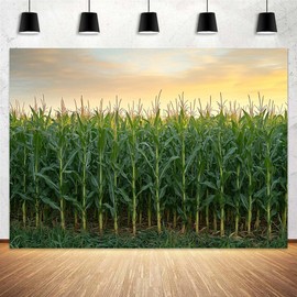 10X8ft Corn Stalks Photo Backdrop Photography Background, Green Outdoor Tall Fake Cornfield Maize Countryside Harvest Farm Party Backdrops Photo Booth Prop Decorations Wall Decor Tablecloth