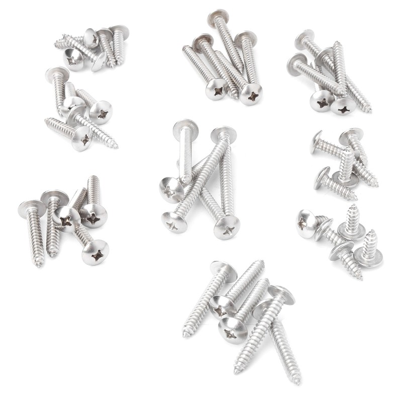 45Pcs SelfTapping Screw Set Cross Oval Head 304 Stainless Steel