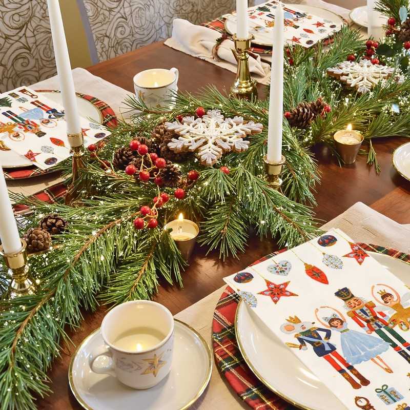 100 Pcs Christmas Nutcracker Disposable Paper Napkins