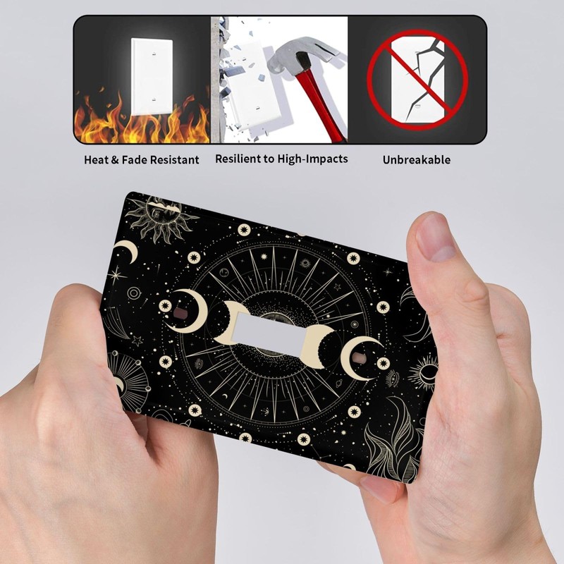 Witchy Sun And Moon Light Switch Cover, Single Gang Toggle