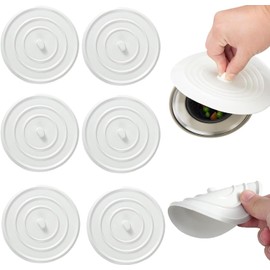 6 Piezas Tapones De Silicona para Desagüe De Piso - 16 cm XL Grande, Tapón de Silicona con Ventosa,Tapones De Drenaje De Gel De Sílice, Filtro, Protectores de Drenaje para el Hoga