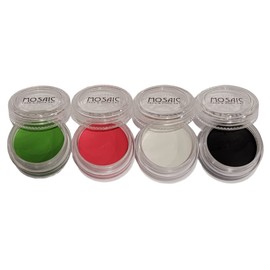 Mosaic HydroCream Face Paint Character Packs for Kids - Non Staining, Washable, Hypoallergenic Gentile Vegan Formula. Water Activated Body Painting Cakes 10g Each Color (Zombie 4 Pack)