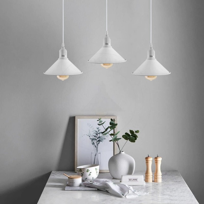 LEDSone Modern Industrial Metal Easy Fit Cone Shape Pendant Ceiling