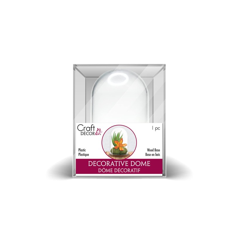 Terrarium Plastic Clear Dome with Wood Base - DIY Crafts