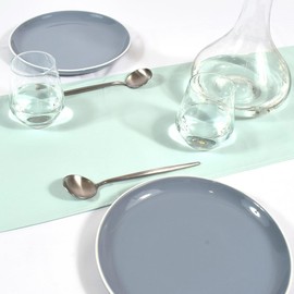 Style Decor W2604710 Table Runner, Reversible 100% Cotton, 11.8 x 51.2 inches (30 x 130 cm), Table Center, Solid Ox, Aqua Blue