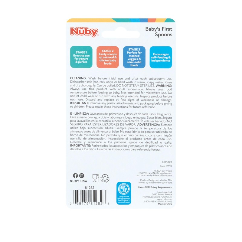 Nuby Baby's First Spoons Set - (3-Pack) Feeding Utensils for