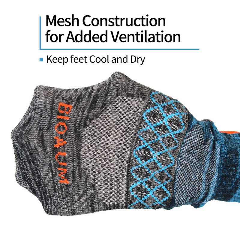 BIOAUM Men's Athletic Socks Size 10-13 - 6 Pairs Cotton