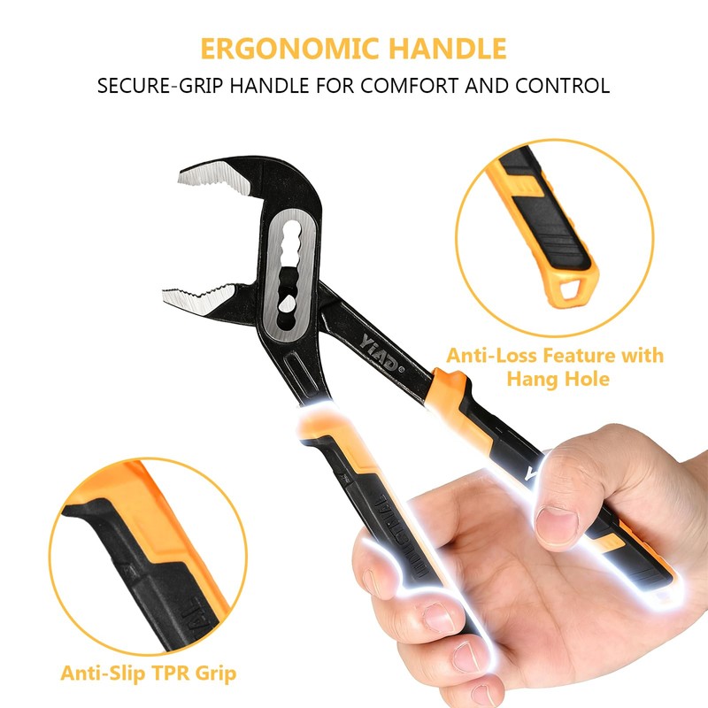 Groove Joint Pliers 8/10 Inch V-Jaw Water Pump Pliers With