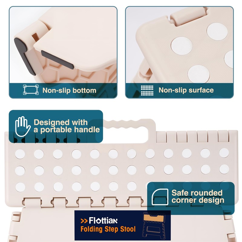 Flottian 5" Folding Step Stool for Adults and Kids 15-Inch