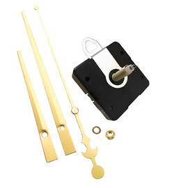 Dhorcas (#02) 3/4" Threaded Motor and Gold 6" Hands and Hanger, Quartz Clock Movement Kit for Replacement