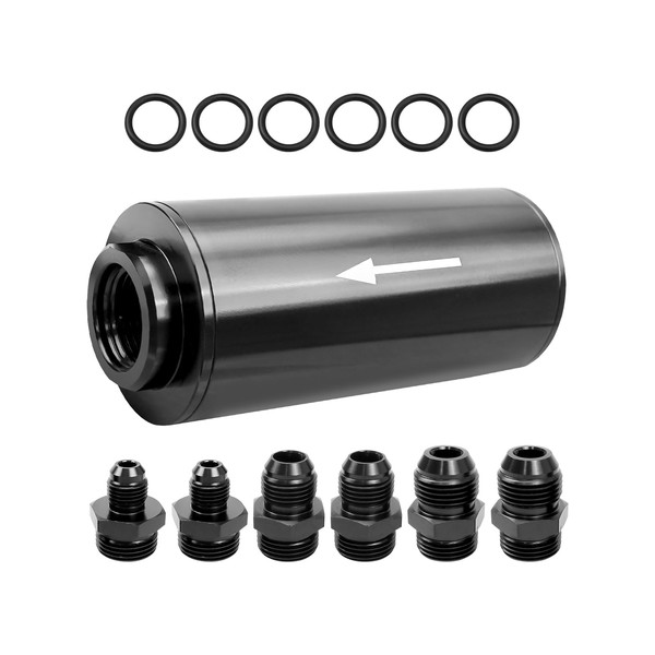 HUQUZN Inline Fuel Filter 10 Micron with 6AN 8AN 10AN