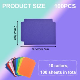 Pack of 100 Card Dividers, Card Divider 95 x 70 mm, 10 Colours, Standard Size, Card Divider, Multicoloured, Plastic Dividers for Games, Sports, Storage Boxes, Folders