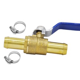 YOUHO 3/4 Hose Barb Straight Through Forged Brass Micro-Cut Ball Valve, heater hose shut off valve 3/4" Hose Barb x 3/4" Hose Barb, 180 Degree Operating Handle, Water, Oil, Gas, Fuel line Fittings