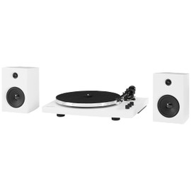 Crosley T150B-WH Modern 2-Speed Bluetooth Turntable System with Variable Weighted Tone Arm and Stereo Speakers, White