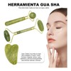 3pcs Rodillo De Masaje Facial De Jade Gua Sha Rejuvenece