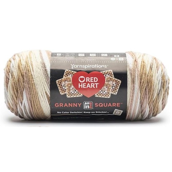 Generic Red Heart All in One Granny Square Aran -