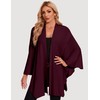 PULI Womens Elegant Cross Front Shawl Wraps Knitted Ponchos Cape