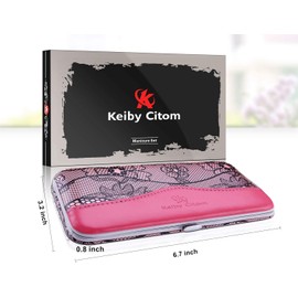 Manicure Set Professional Nail Clippers Kit Pedicure Kit - 12 Pieces Stainless Steel Nail Care Tools Travel Grooming Kit (Pink)