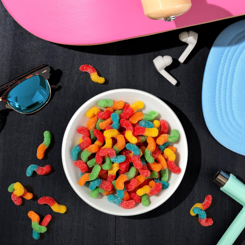 Trolli Sour Brite Crawlers Mini Sharepack, Sour Gummy Worms, 3.5