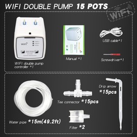 WIFI Intelligent Watering Device Double Pump Timed Automatic Drip Irrigation System Remote APP Controller for Garden Terrace Potted Plant Flower