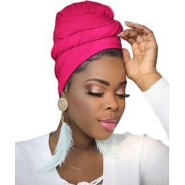 Ftoronaly Head Wraps for Black Women Hijab Scarves Large Muslim Headwraps Stretch Hair Wraps Headband Rose Red