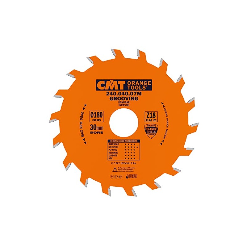 GROOVING SAW BLADE D=180X4X30 Z=18 FLAT