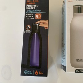 Asobu UV Hydro Light Purification 17oz Bottle Stainless Steel -Destroys Bacteria