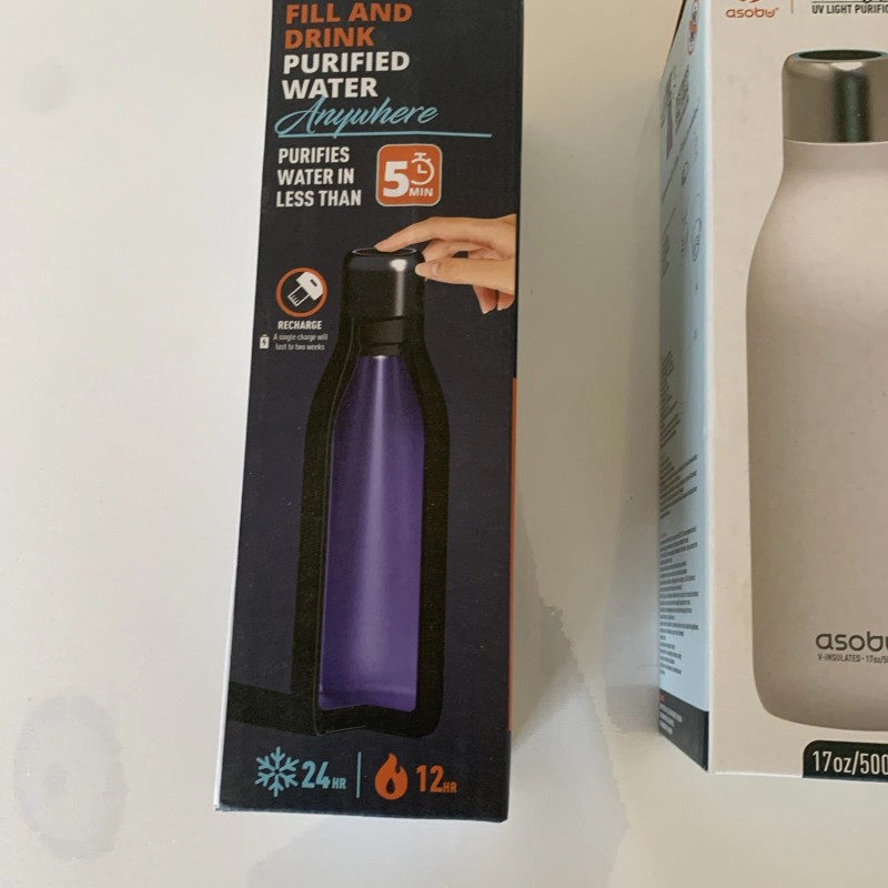Asobu UV Hydro Light Purification 17oz Bottle Stainless Steel -Destroys