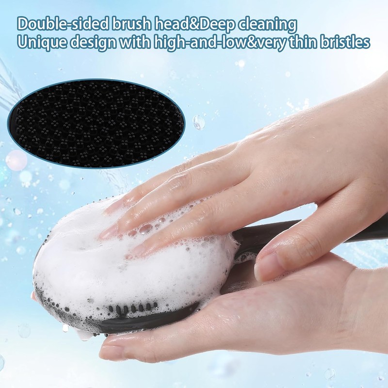 Cepillo corporal de silicona para ducha ElevateTech 5011BYHW4159 con mango