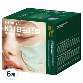 Mediheal Tea Tree Soothing Derma Modeling Pack, 1 Pack, 6 Packs / 메디힐 티트리 진정 더마 모델링 팩, 1개입, 6개