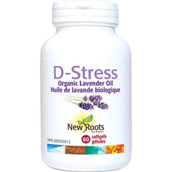 New Roots D-Stress Now Organic Lavender Oil (Certified Organic), 60 Softgels