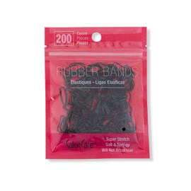 Salon Care Black Rubber Bands (200 Count)