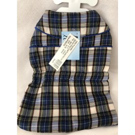 The 5th Avenue Pet Collection Royal Blue & White Plaid Doggie Jacket