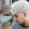 Hombres Reemplazo real del cabello humano tupé de los hombres