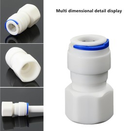 3/8" Female Thread Straight x 3/8" PE Hose OD Push-In Quick-Connect Fitting for RO Reverse Osmosis Water Filter Plastic Joint, Beverage Dispenser & Water Filtration/Purification Systems (5PCS)