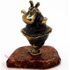 Solid Brass Amber Figurine Hippopotamus Hippo Behemoth ballerina IronWork