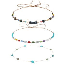 DOCILA Straw Cowboy Hat Bands Women Men, Bead/Star Western Cowgirl Hat Belts, Summer Straw Sun Cap Accessories Headband