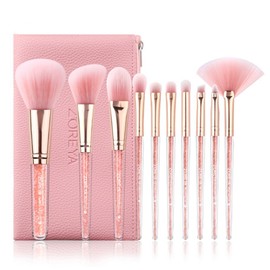 Zoreya - Pinceles de maquillaje profesional para maquillaje (10 unidades, pelo sintético suave, colorete, base de sombra de ojos)                     
