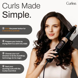 Hair Dryer Brush 1200 Watts 6 in 1 Hair Accessories Blow Dryer Automatic Curling Iron with Storage Box in Black for Curl Enhancing Hair Smoothing Volumizing Styling - by Curlee