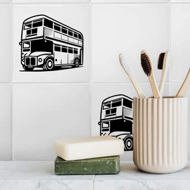 'Double Decker Bus' 108mm Square Ceramic Tile (TD00027862)