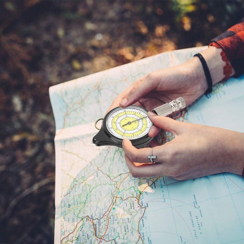 Vbestlife Multifunctional Compass, Mini Outdoor Compass Curvometer Map Measurer Distance