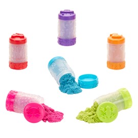 Wonder Factory Never Dry Single Sand - Include 104 ml di Sabbia in uno Strumento 4-in-1, Composto Colorato per Modellare, non Secca, non Contiene Glutine, Buon Odore, Giocattoli Creativi, Set da Gioco