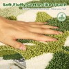 QIUKUN Bathroom Rug Mat Leaves Plush Microfiber Strong Water Absorbent