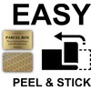 Parcel Box Sign - Manufactured from Metal. Aluminium with adhesive