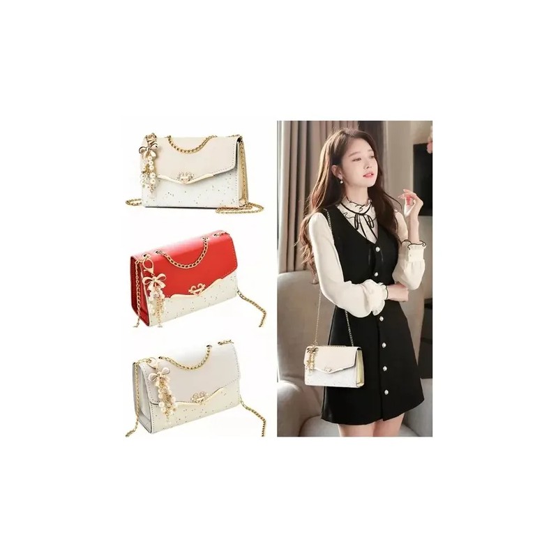 Bolso De Mano Para Mujer Crossbody Exquisit Cuadrado Pequeño Rojo