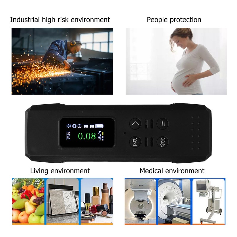 Nuclear Radiation Detector High Sensitivity Sound Light Alarm HD LCD
