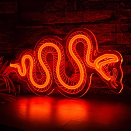 JIARODEY Snake Neon Sign for Wall Decor Led Snake Neon Light for Bedroom,Man Cave,Bar,Game Room USB Powered Led Light Sign