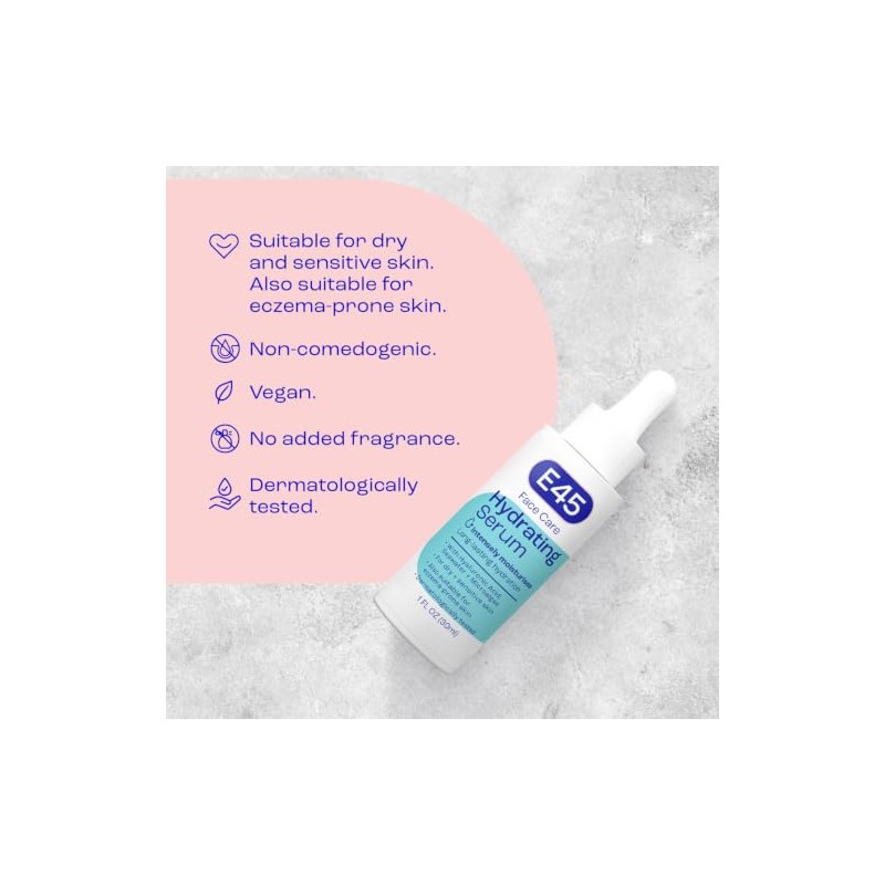 E45 Face Hydrating Serum - Instant 48-Hour Hyaluronic Acid Formula